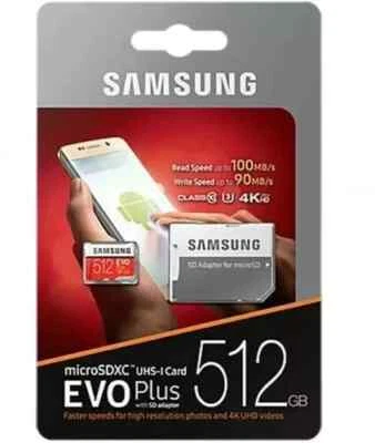 Samsung 512GB/64GB  Micro SD microSDXC EVO Plus 100MB/s U3 4K C10 Memory Card - Image 1 of 3
