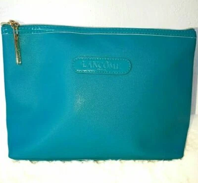 Bolso de Maquillaje Lancome Vinilo con Cremallera Azul Turquesa Aqua Forrado Satinado Playa Viaje Foto 1 de 4