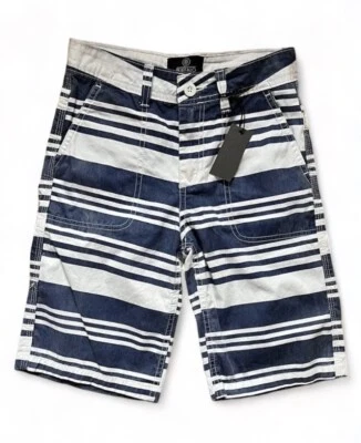 Buffalo David Bitton 男孩短裤蓝色和白色条纹 8 码 — 第 1/2 张图片