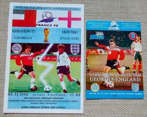 2 Different Georgia v England World Cup Qualifier Progs Played November 1996 - Picture 1 of 3