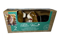 Pioneer Woman "CHARLIE & WALTER" Dog Salt & Pepper Set In Box #110663 Gibson