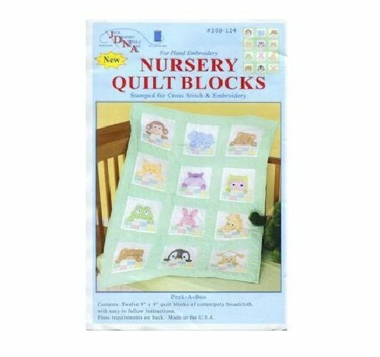 Jack Dempsey Stamped White Nursery Quilt Blocks - 050907