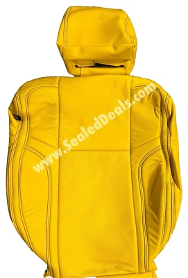 Fundas de asiento de cuero amarillo Perf para Dodge Charger RT Scat GT Performance 2015-23 Foto 1 de 4