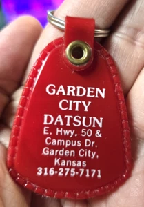 Vintage Garden City Datsun Rubber Keychain Keyring Garden City, Kansas - Picture 1 of 2