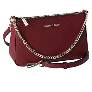 Borsa a tracolla Michael Kors Jet Set viaggio media zip pelle ciliegia scura - Foto 1 di 9