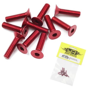 Yeah Racing Aluminum 7075 3x12mm Hex Socket Flat Head Screws (10pcs) Red - Picture 1 of 1