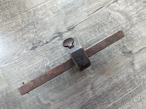Vintage Wooden Marking Mortise Gauge Scribe 9" Marked Primitive Tool - Picture 1 of 11