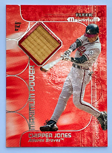 CHIPPER JONES Atlanta Braves GAME USED BAT Baseball Card 2002 FLEER Maximum HOF