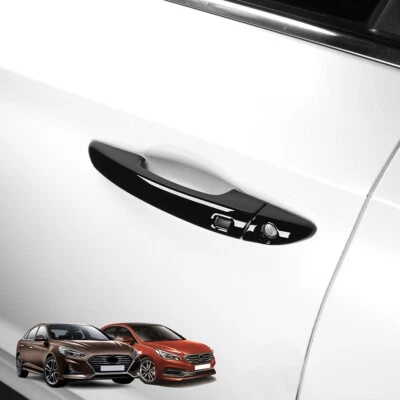 Black Exterior Door Handle Cover Trim For Hyundai Sonata 2016-2019 Accessories - image 1 of 4