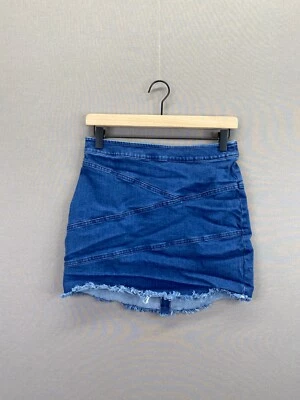 Faldas vaqueras azules con cremallera desgastadas talla 2 BCBGeneration para mujer Foto 1 de 4