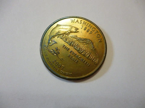 2007 p washington quarter Die chips and toned Cover