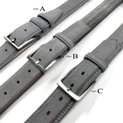 Men's Belt 100% Genuine Suede Full Leather Belt Casual Dress Leather Belt 1-3/8" - Image 1 of 4