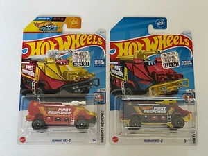 2024 HOT WHEELS HW FIRST RESPONSE RUNWAY RES-Q WITH FACTORY STICKER LOT OF 2 - Picture 1 of 11