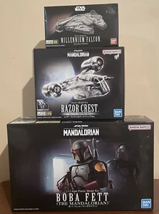 Bandai Star Wars Model - Millennium Falcon (006), Razor Crest (018) & Boba Fett - Picture 1 of 17