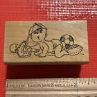F7  Art Impressions Rubber Stamps, Little Boy With Sport Equipment