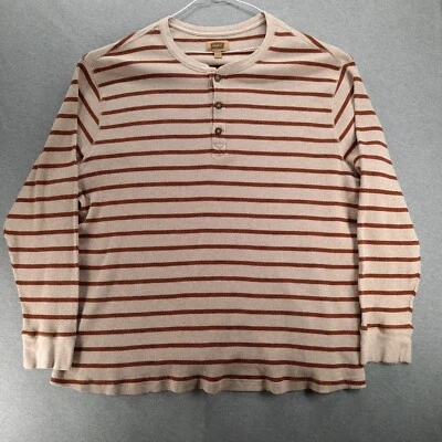 Camisa Fundición Para Hombres 4XLT Beige Rayas Manga Larga Henley Waffle Tejido Térmico Foto 1 de 4