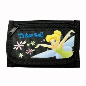 Disney Fairy Tinkerbell Kids Trifold Wallet Girls gift ID Bill card Wallet Black - Picture 1 of 6
