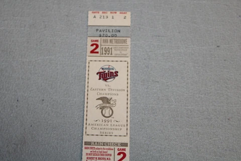 1991 MINNESOTA TWINS VS TORONTO BLUE JAYS AMERICAN LEAGUE CHAMPIONSHIP TICKET Cover