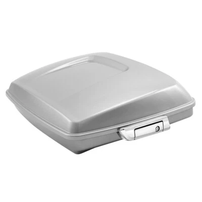 Baúl de afeitar apto para Harley Road King FLHR 14-25 acero carbonizado plateado relámpago Foto 1 de 4