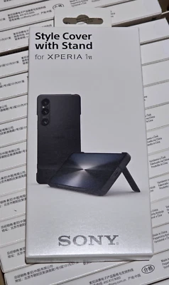 Sony Xperia 1 VI Style Cover with Stand XQZ-CBEC/BGENG (Black) - Image 1 of 2