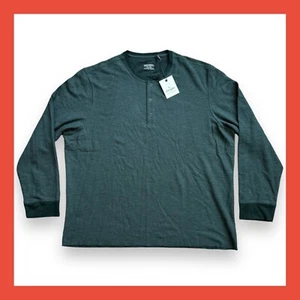 NEW Untuckit Schrock Knit Long Sleeve Henley T-Shirt Mens Sz 3XL Green - Picture 1 of 9