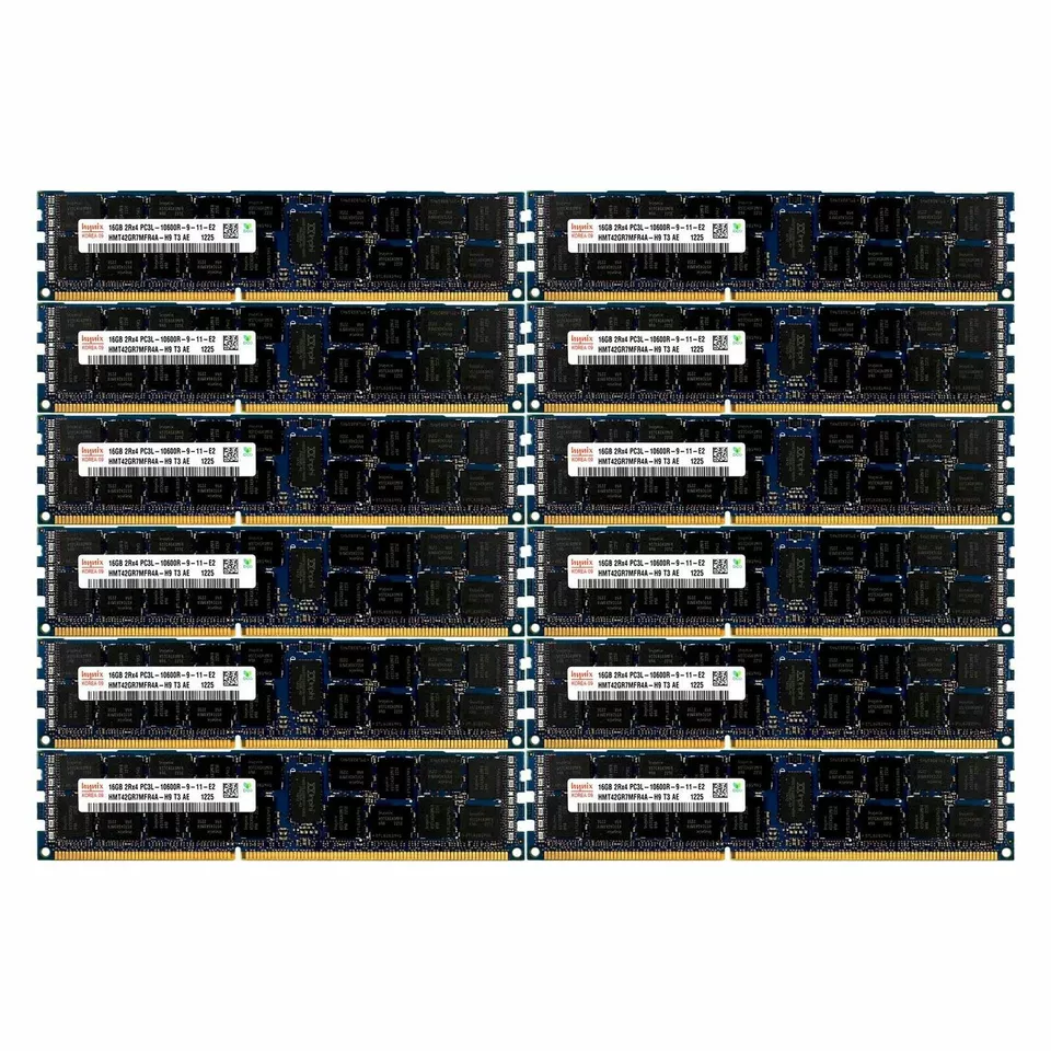 PC3L-10600 12x16GB DELL POWEREDGE R320 R420 R520 R610 R620 R710 R820 Memory Ram - Image 1 of 1