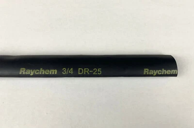 TYCO ELECTRONICS 3/4" ID DR-25 BLACK 2:1 DIESEL RESISTANT HEAT SHRINK TUBING