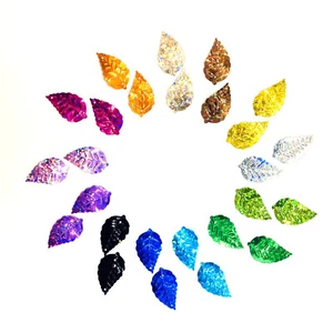 50 Glitzer Pailletten Blätter 1,3x2,4cm zum Nähen Basteln Konfetti Deko DIY - Bild 1 von 31