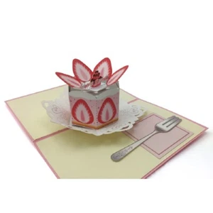 Carol Wilson Fine Arts E1 5x7" Pop Up Laser Cut Greeting Card - Birthday Dessert - Picture 1 of 3