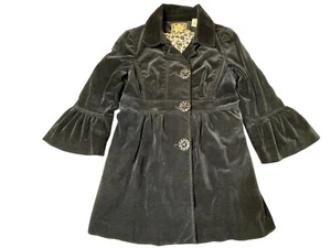 Chelsea & Violet Women's Black Velvet Mid-Length Rouched/Ruffled Jacket/Blazer S - Picture 1 of 5