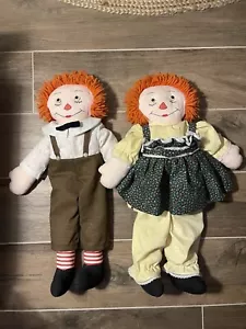 RAGGEDY ANN & ANDY DOLLS Vintage Circa Old - Picture 1 of 3