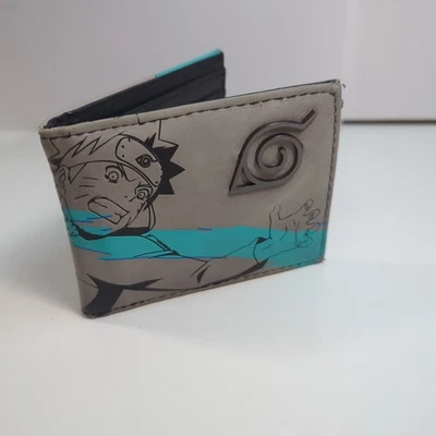 Naruto Metal Logo Bifold Wallet Shippuden Konohagakure Kakashi symbol Japanese - Image 1 of 4