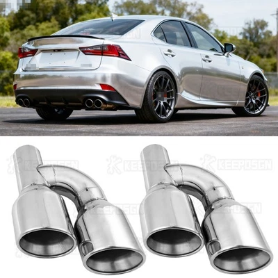 2.5" Inelt 4" Out Dual Exhaust Pipe Tip For Lexus IS200t IS250 IS350 IS300 IS F — 第 1/4 张图片