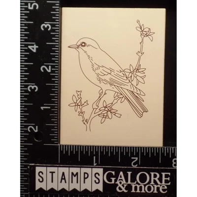 Estampillas de goma de Martha Stewart botánicas dibujadas pájaro sentado rama de árbol #1513 Foto 1 de 2