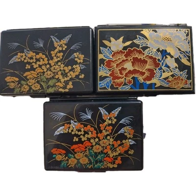 Vintage 1980's Compact Beauty Set -travel Beauty Set- Jewelry Box Tissue Holder - Image 1 of 4