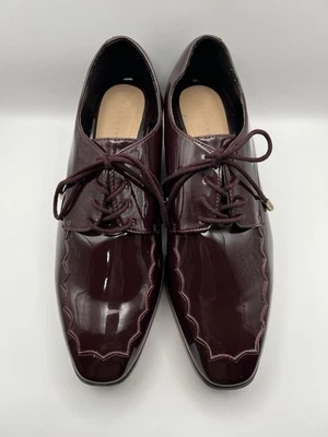 Zara Trafaluc Borgoña Plataforma Oxford Talla 39 Foto 1 de 4