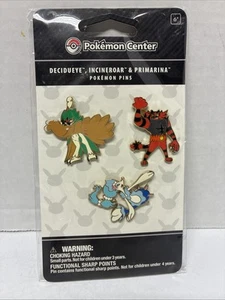 Set 3 spille Pokemon Center: Decidueye, Incineroar, Primarina nuove sigillate - Foto 1 di 2