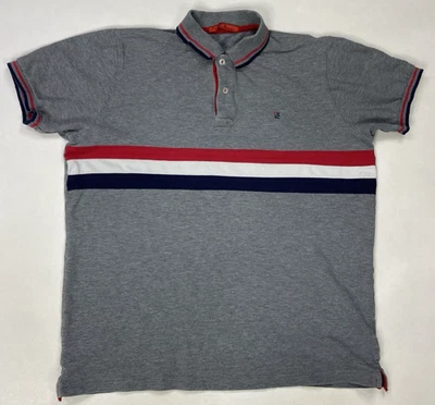 Carolina Herrera Polo Shirt Men Large Gray Colorblock Short Sleeve - Image 1 of 4