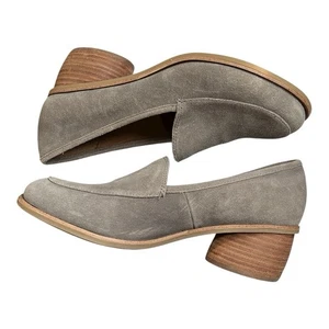 Sofft Napoli Grey Heeled Leather Loafers Size 10M - Picture 1 of 10