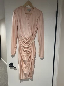 Betsy & Adam Vintage 80’s Cocktail Dress Pink Draped Approximately Women Size S - Picture 1 of 5