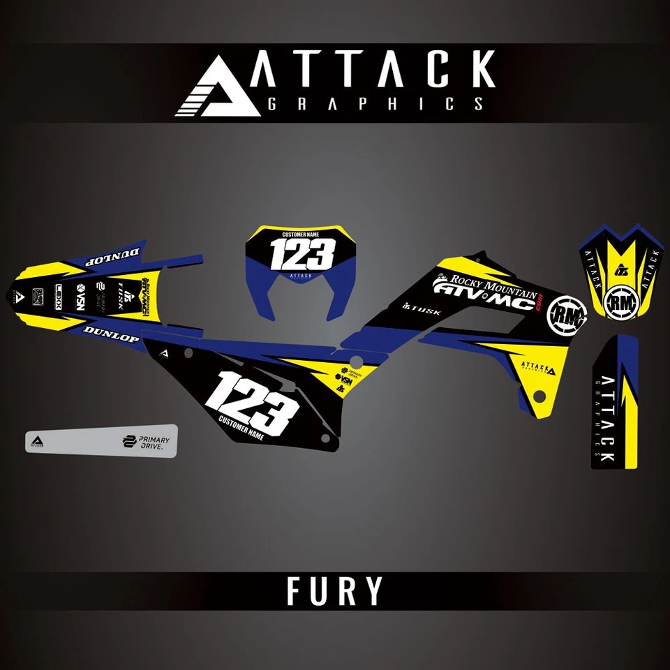 Attack Graphics Custom Fury Complete Bike Graphics Kit For Sherco 250 SEF-R Foto 1 de 1