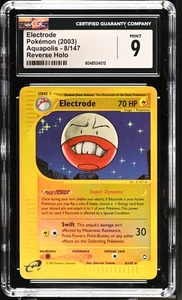 Pokémon Aquapolis ELECTRODO Holograma Inverso CGC 9 (4012) Potencia Graduada - Imagen 1 de 2