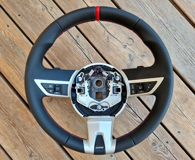 NEW LEATHER Steering Wheel for Chevrolet Camaro SS 2009-2015 Red Stripe - Image 1 of 4