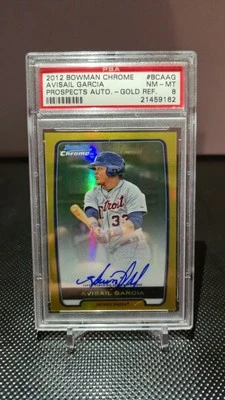 PSA 8 2012 Bowman Chrome Prospect autógrafo Avisail Garcia RC dorado 43/50 Foto 1 de 2