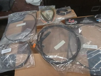 Kit de cables de manillar LA Choppers trenzado negro 12"-14" Ape Hanger 00-06 FXST Foto 1 de 4