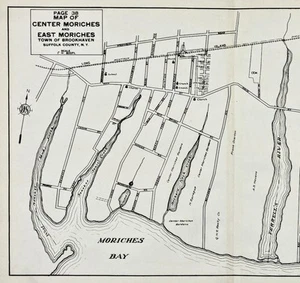 1929 LONG ISLAND - EAST MORICHES BROOKHAVEN Map ORIGINAL Suffolk County (22x13) - Picture 1 of 4