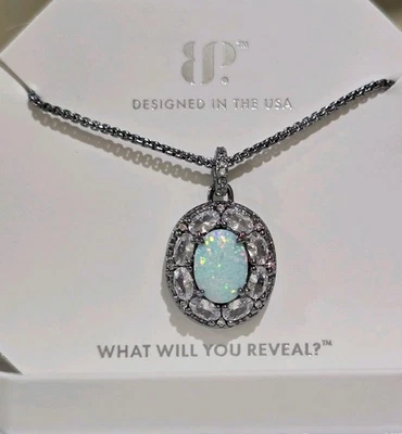 BP/Bomb Party October 2025 Opal Necklace "Kissed By Clarity" On Hematite Plating - Image 1 of 4