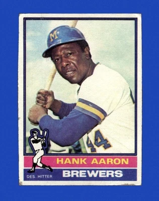 1976 Topps Set-Break #550 Hank Aaron en muy buen estado-en muy buen estado (arrugue) *GMCARDS* Foto 1 de 2