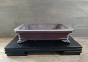 Bonsai Pot Tokoname YAMAAKI Unglazed Rectangulart Width 34.8 cm / 13.7 in. - Picture 1 of 21