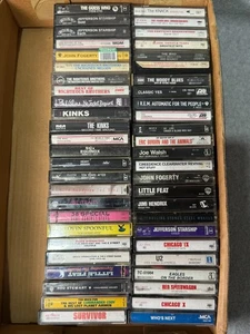50 Cassette Lot Classic Rock – Dire Straits Rolling Stones CCR U2 Phil Collins - Picture 1 of 10